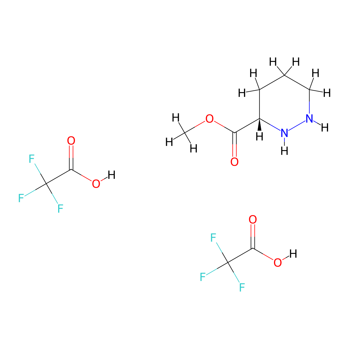 Methyl (S)-hexahydropyridazine-3-carboxylate bis(2,2,2-trifluoroacetate) molecular structure, CAS 222556-22-1