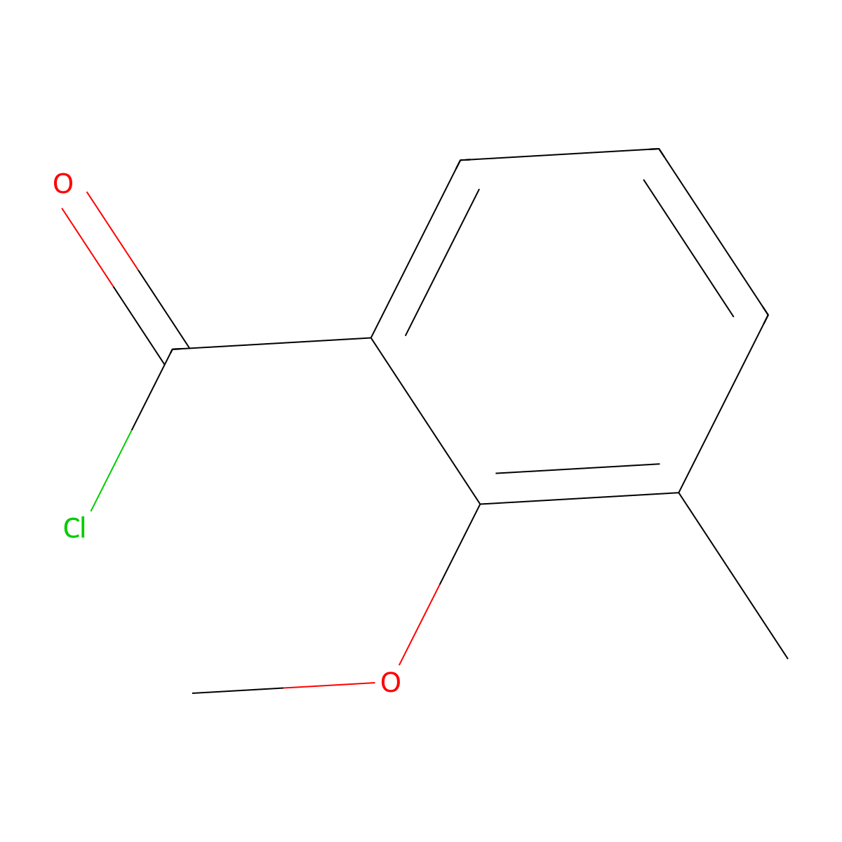 2-Methoxy-3-methylbenzoyl chloride molecular structure, CAS 22256-43-5