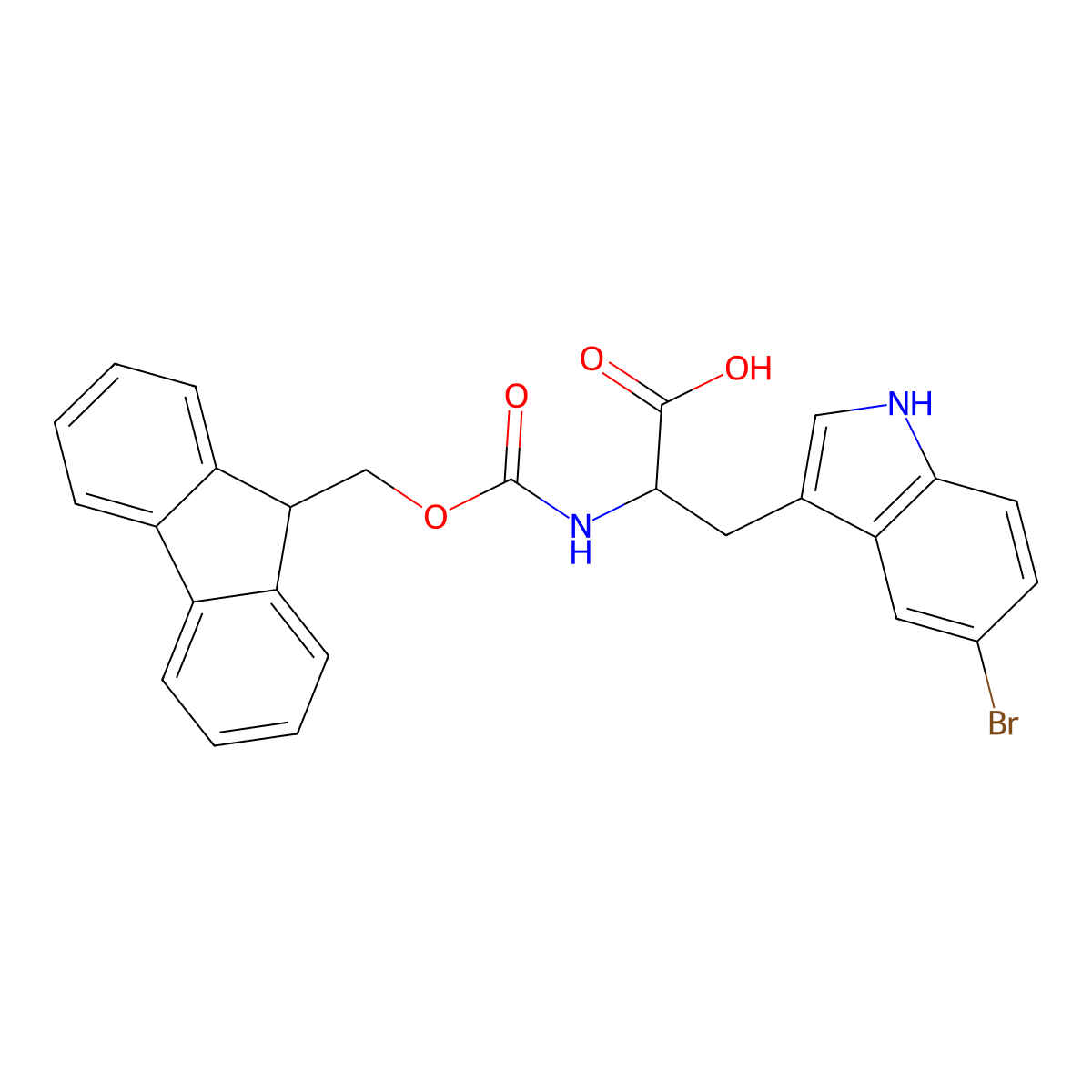N-Fmoc-5-bromo-D-tryptophan molecular structure, CAS 2225708-44-9