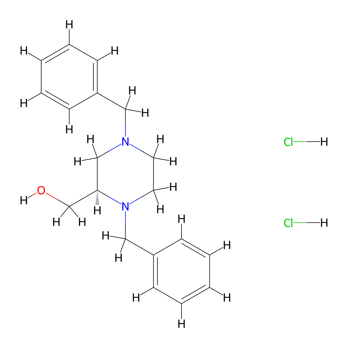 (R)-(1,4-Dibenzylpiperazin-2-yl)methanol dihydrochloride molecular structure, CAS 2225787-90-4