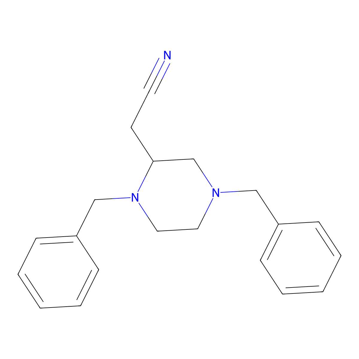 (S)-2-(1,4-Dibenzylpiperazin-2-yl)acetonitrile molecular structure, CAS 2225787-92-6