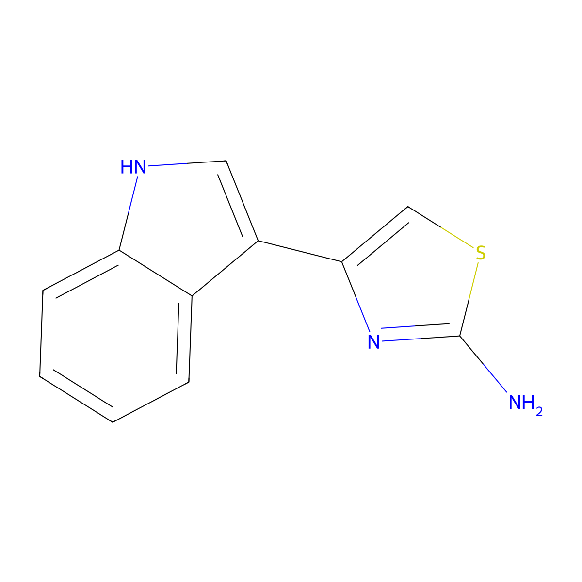 4-(1H-indol-3-yl)-1,3-thiazol-2-amine molecular structure, CAS 22258-56-6