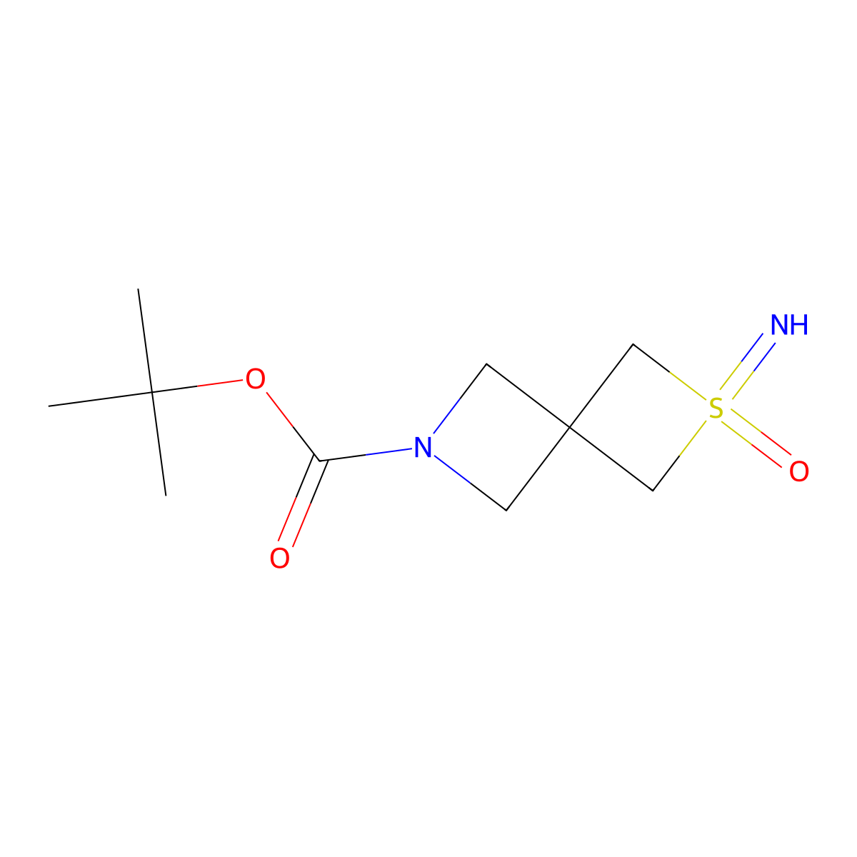 Tert-butyl 2-imino-2-oxo-2lambda6-thia-6-azaspiro(3.3)heptane-6-carboxylate molecular structure, CAS 2225816-09-9