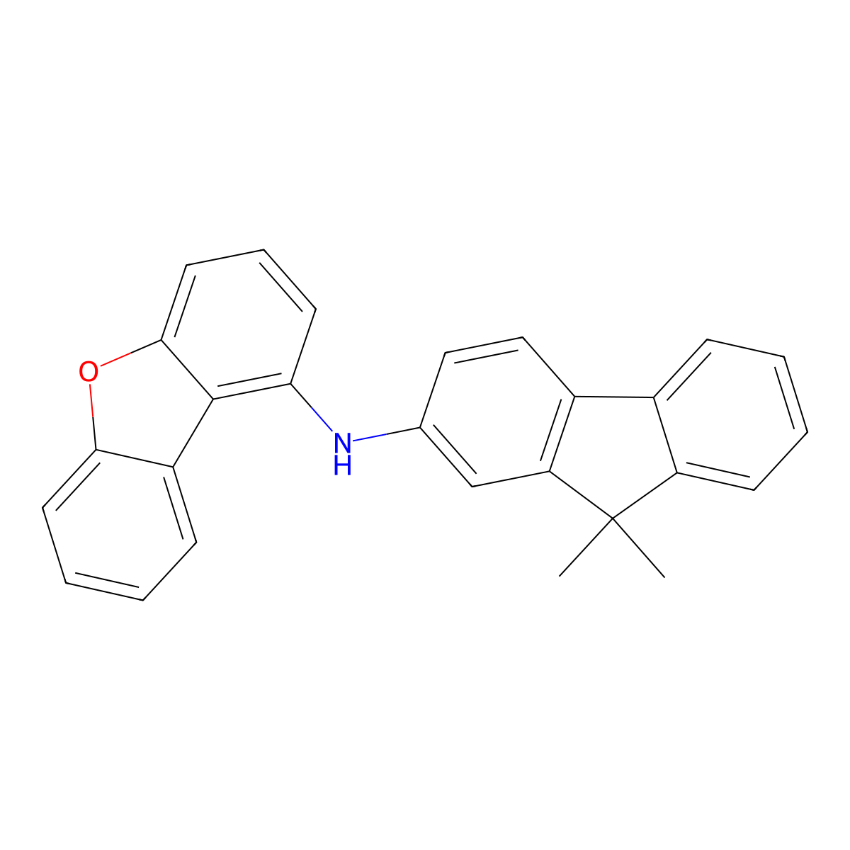 N-(9,9-dimethyl-9H-fluoren-2-yl)dibenzo(b,d)furan-1-amine molecular structure, CAS 2225845-23-6