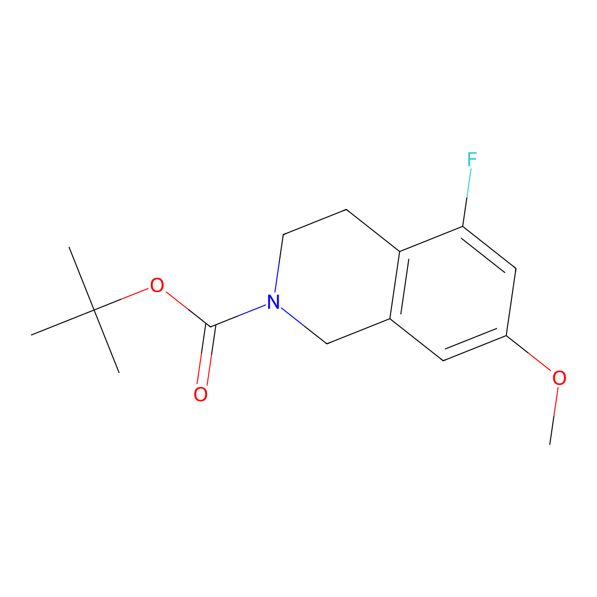 Tert-butyl 5-fluoro-7-methoxy-1,2,3,4-tetrahydroisoquinoline-2-carboxylate molecular structure, CAS 2225848-62-2