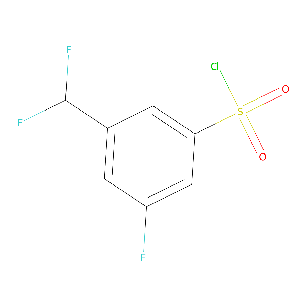 3-(Difluoromethyl)-5-fluorobenzenesulfonyl chloride molecular structure, CAS 2225878-54-4