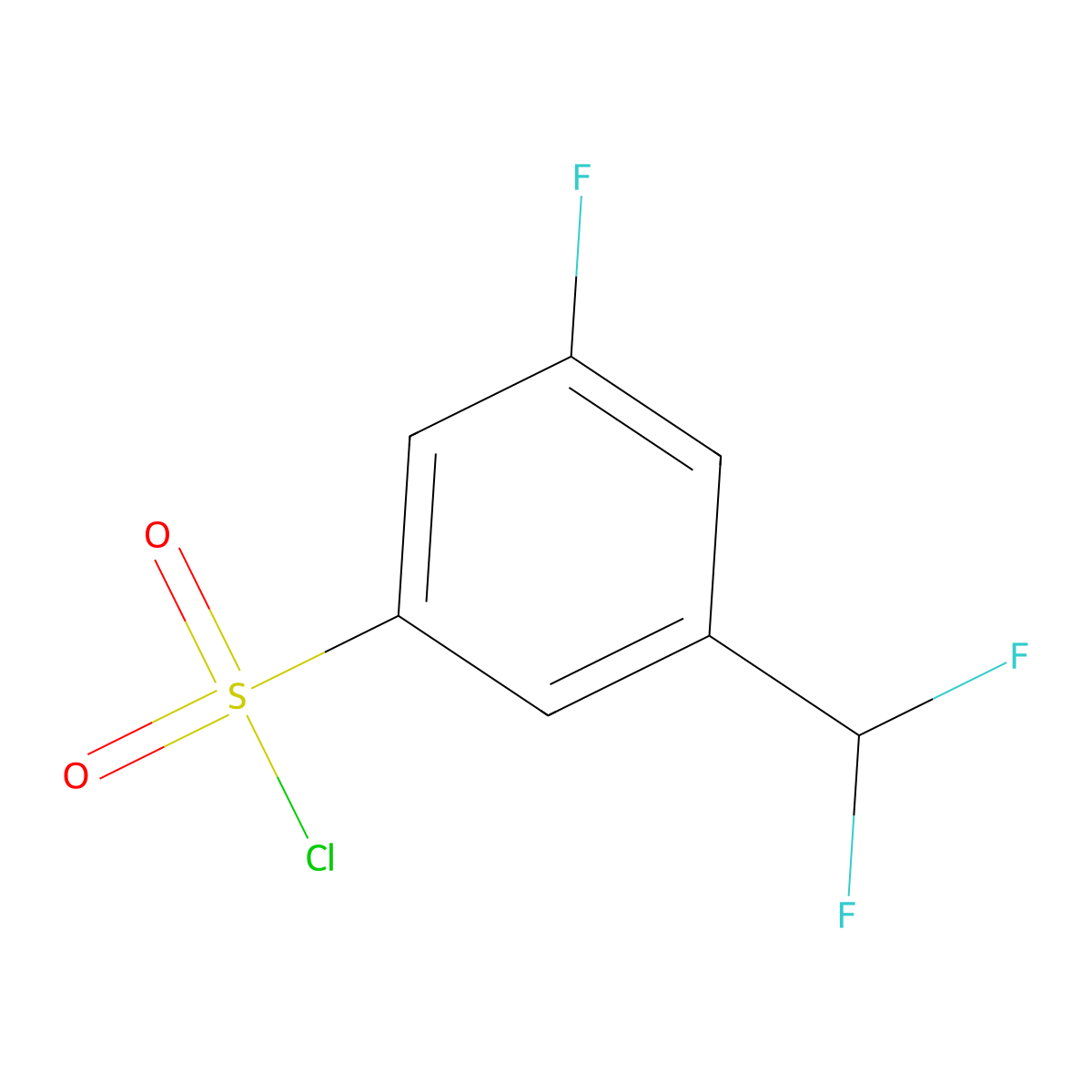 3-(Difluoromethyl)-5-fluorobenzenesulfonyl chloride molecular structure, CAS 2225878-54-4
