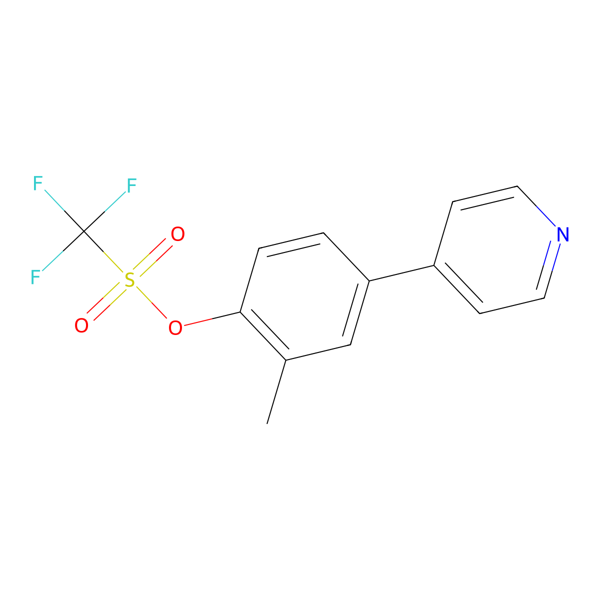 2-Methyl-4-(pyridin-4-YL)phenyl trifluoromethanesulfonate molecular structure, CAS 2225878-73-7