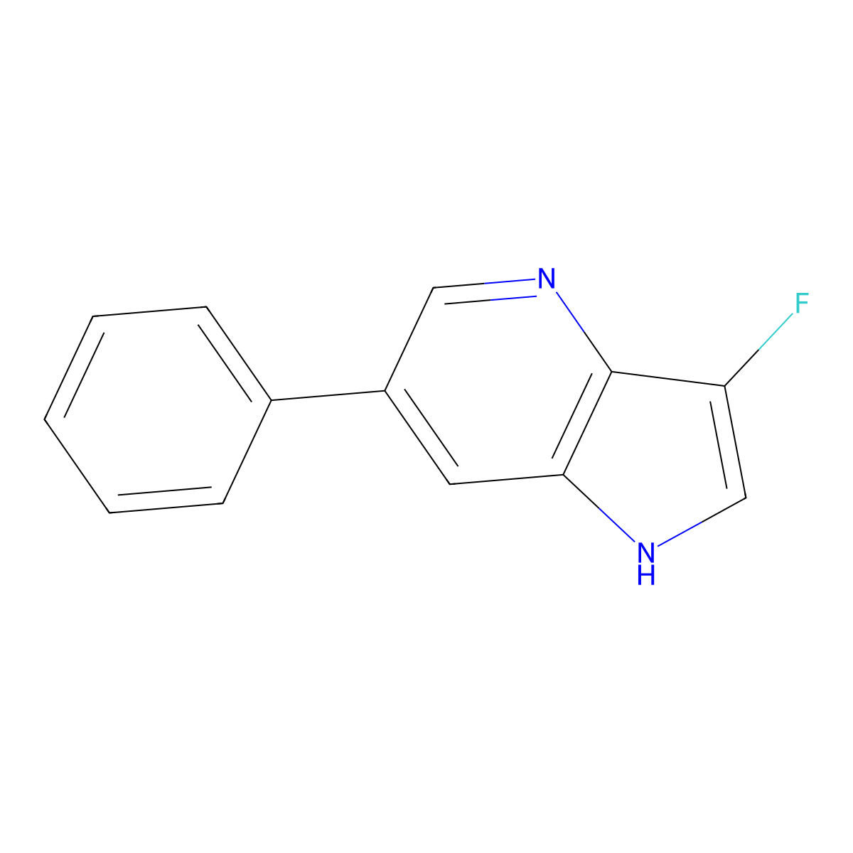 3-Fluoro-6-phenyl-1H-pyrrolo[3,2-B]pyridine molecular structure, CAS 2225878-75-9