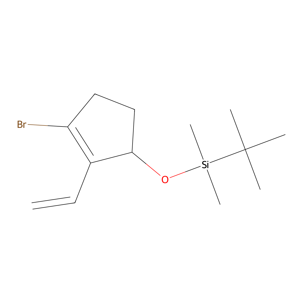 ((3-Bromo-2-vinylcyclopent-2-EN-1-YL)oxy)(tert-butyl)dimethylsilane molecular structure, CAS 2225878-80-6