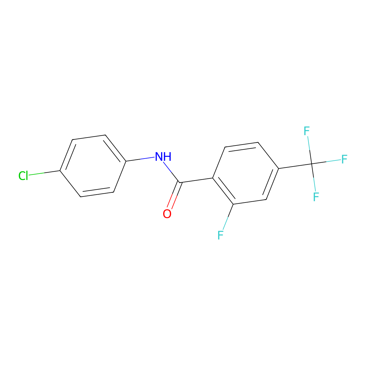 N-(4-Chlorophenyl)-2-fluoro-4-(trifluoromethyl)benzamide molecular structure, CAS 2225878-83-9