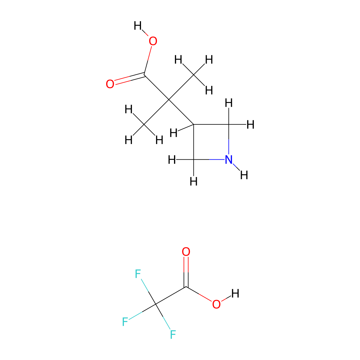 2-(Azetidin-3-yl)-2-methylpropanoic acid; trifluoroacetic acid molecular structure, CAS 2225878-90-8