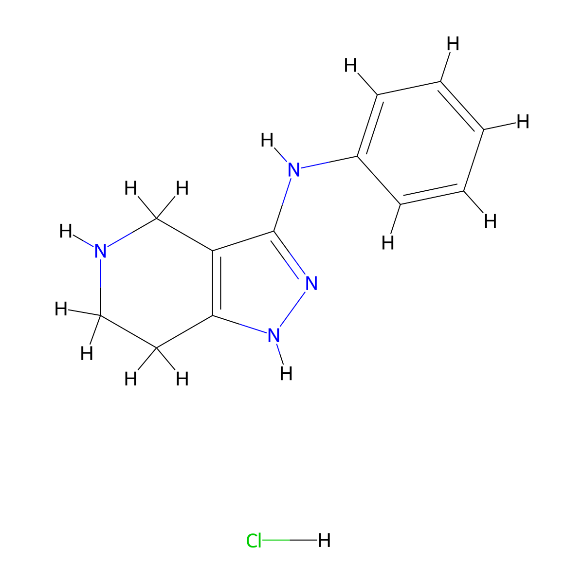 N-Phenyl-4,5,6,7-tetrahydro-1H-pyrazolo[4,3-C]pyridin-3-amine hcl molecular structure, CAS 2225878-96-4