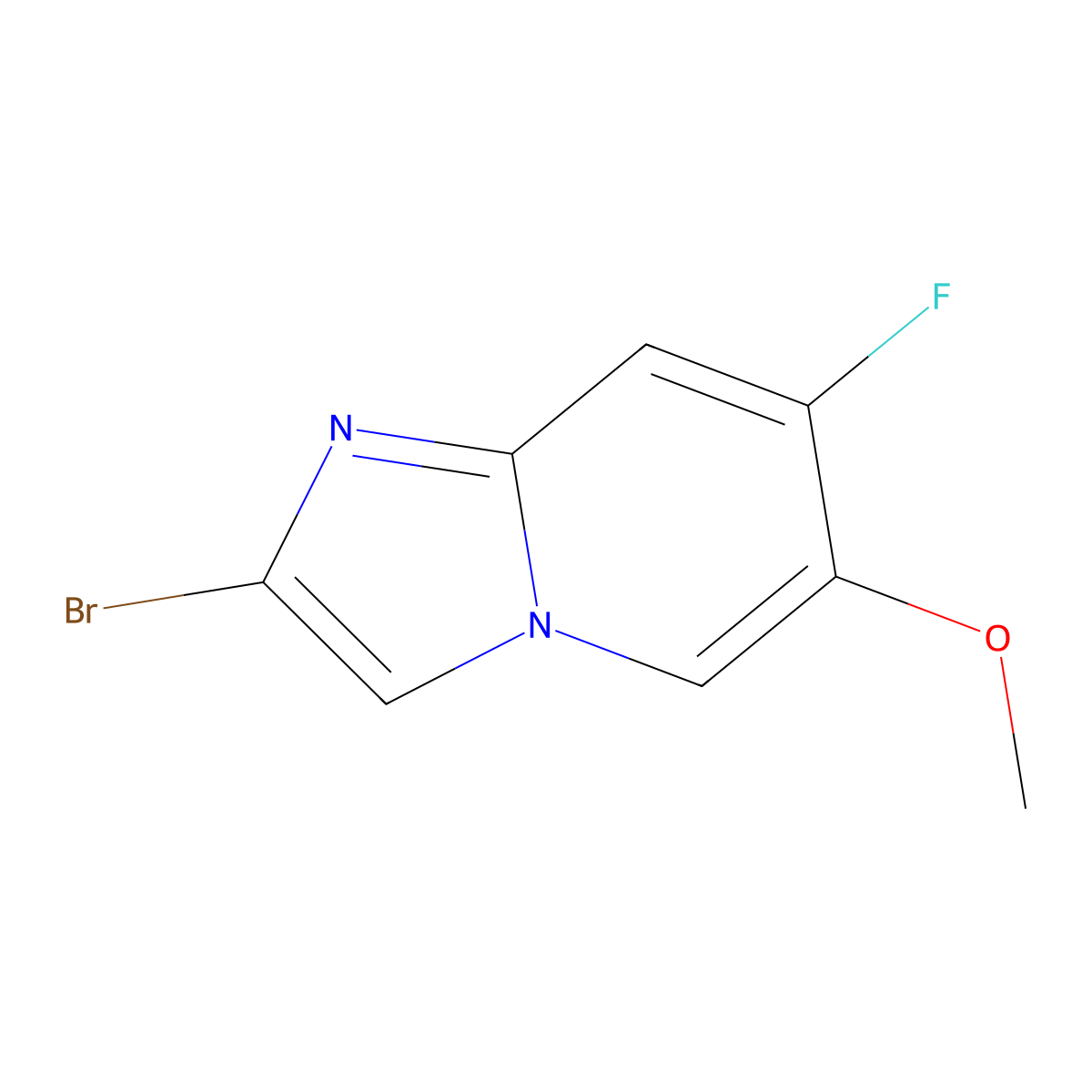 2-Bromo-7-fluoro-6-methoxyimidazo[1,2-A]pyridine molecular structure, CAS 2225879-05-8