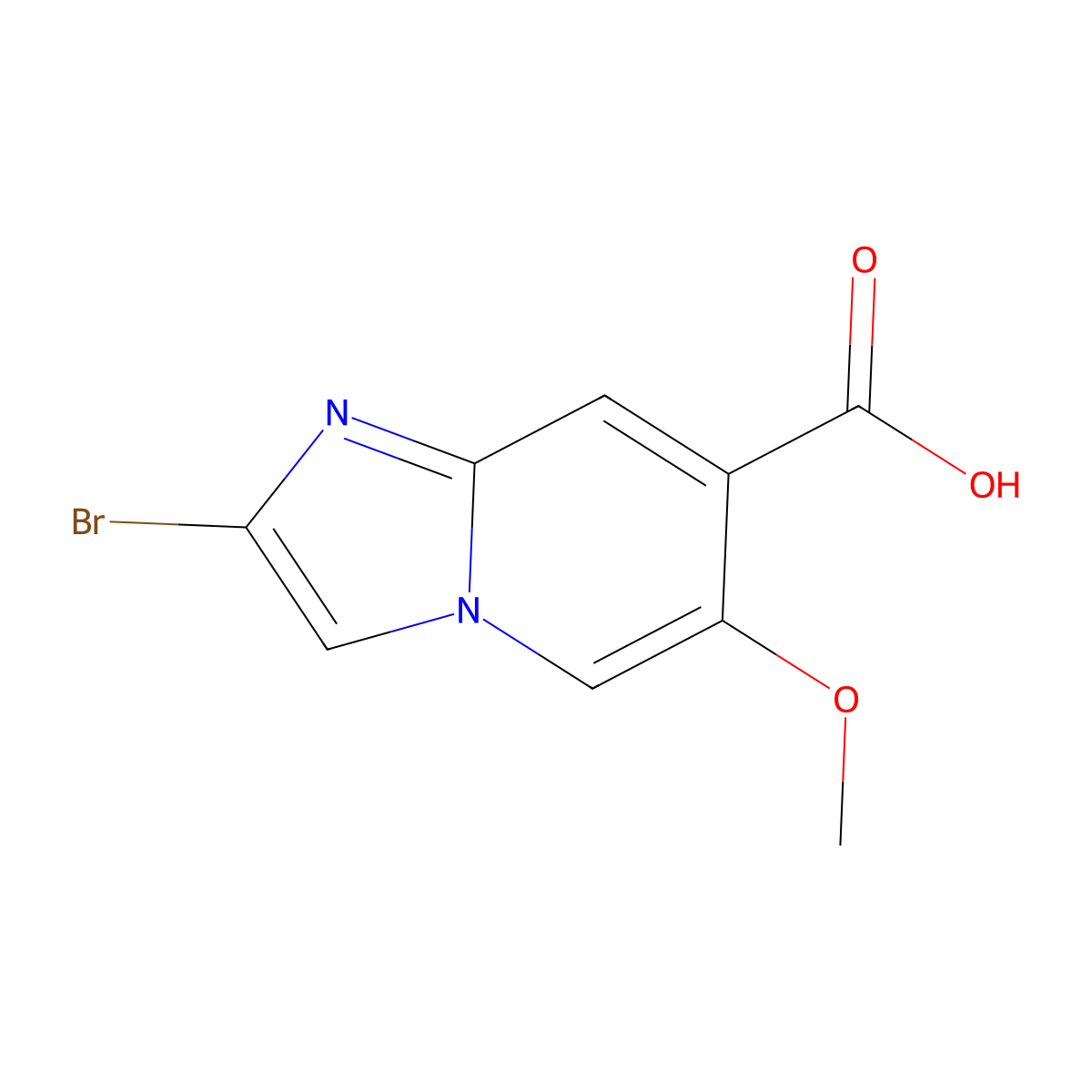 2-Bromo-6-methoxyimidazo[1,2-A]pyridine-7-carboxylic acid molecular structure, CAS 2225879-15-0