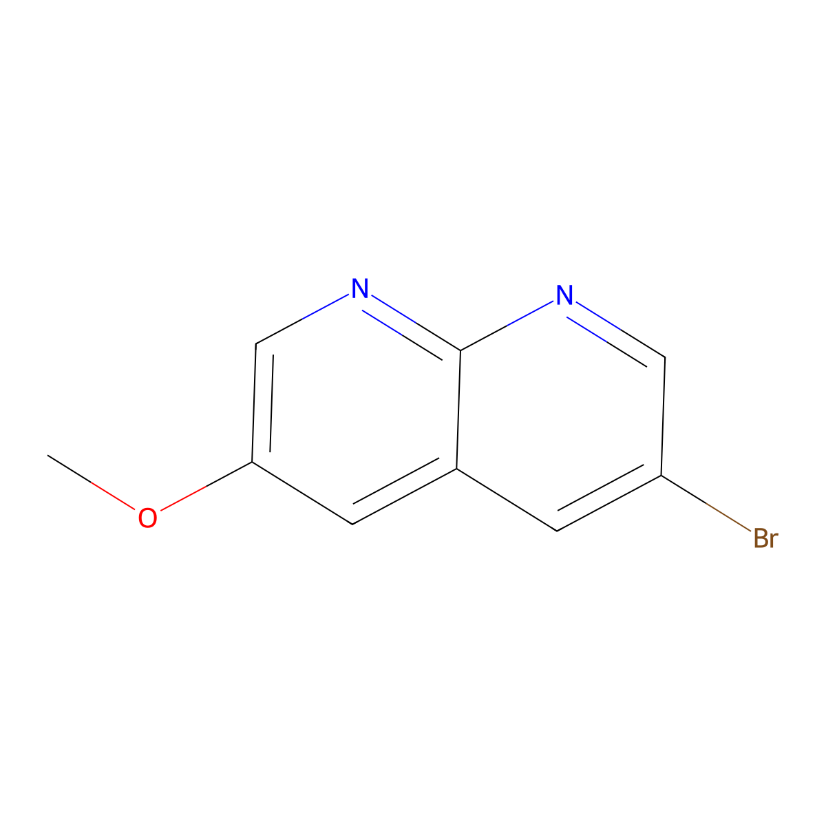 3-Bromo-6-methoxy-1,8-naphthyridine molecular structure, CAS 2225879-19-4