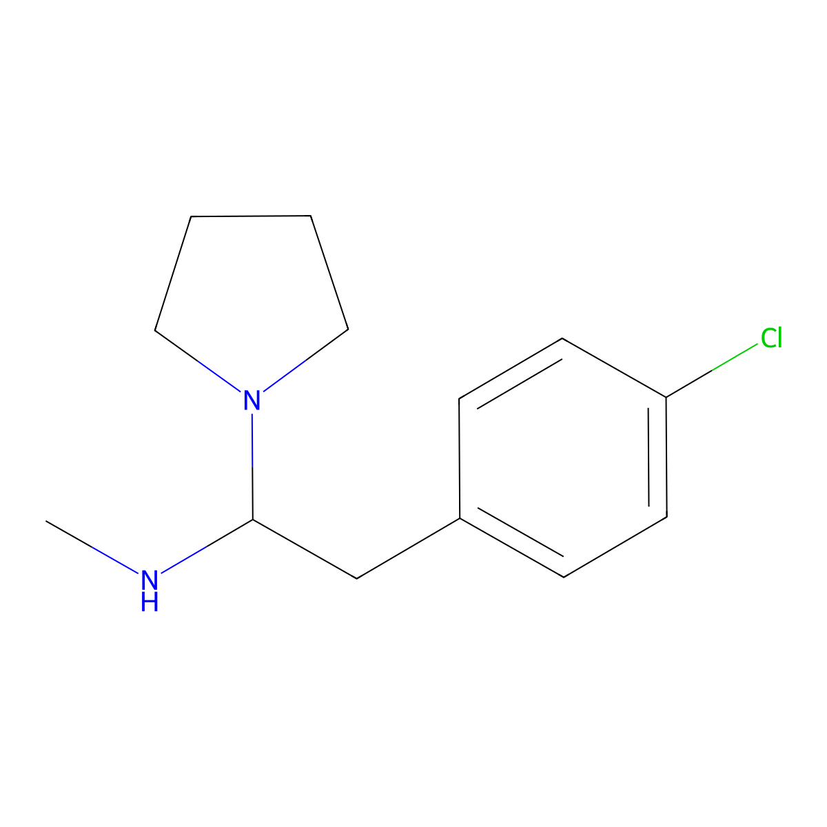 2-(4-Chlorophenyl)-N-methyl-1-(pyrrolidin-1-YL)ethan-1-amine molecular structure, CAS 2225879-21-8