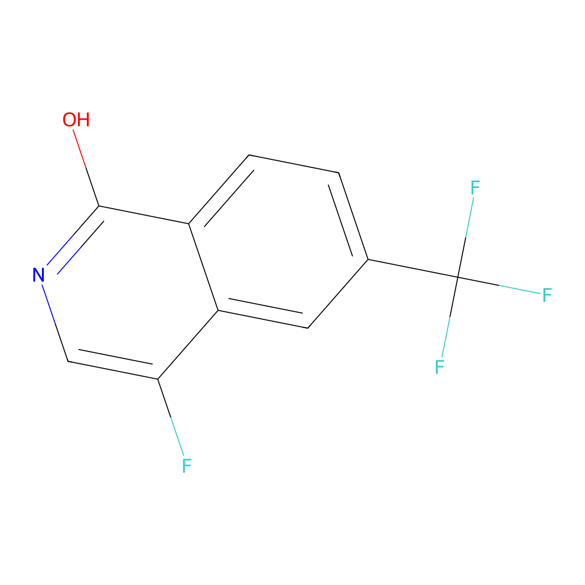4-Fluoro-6-(trifluoromethyl)isoquinolin-1-OL molecular structure, CAS 2225879-23-0
