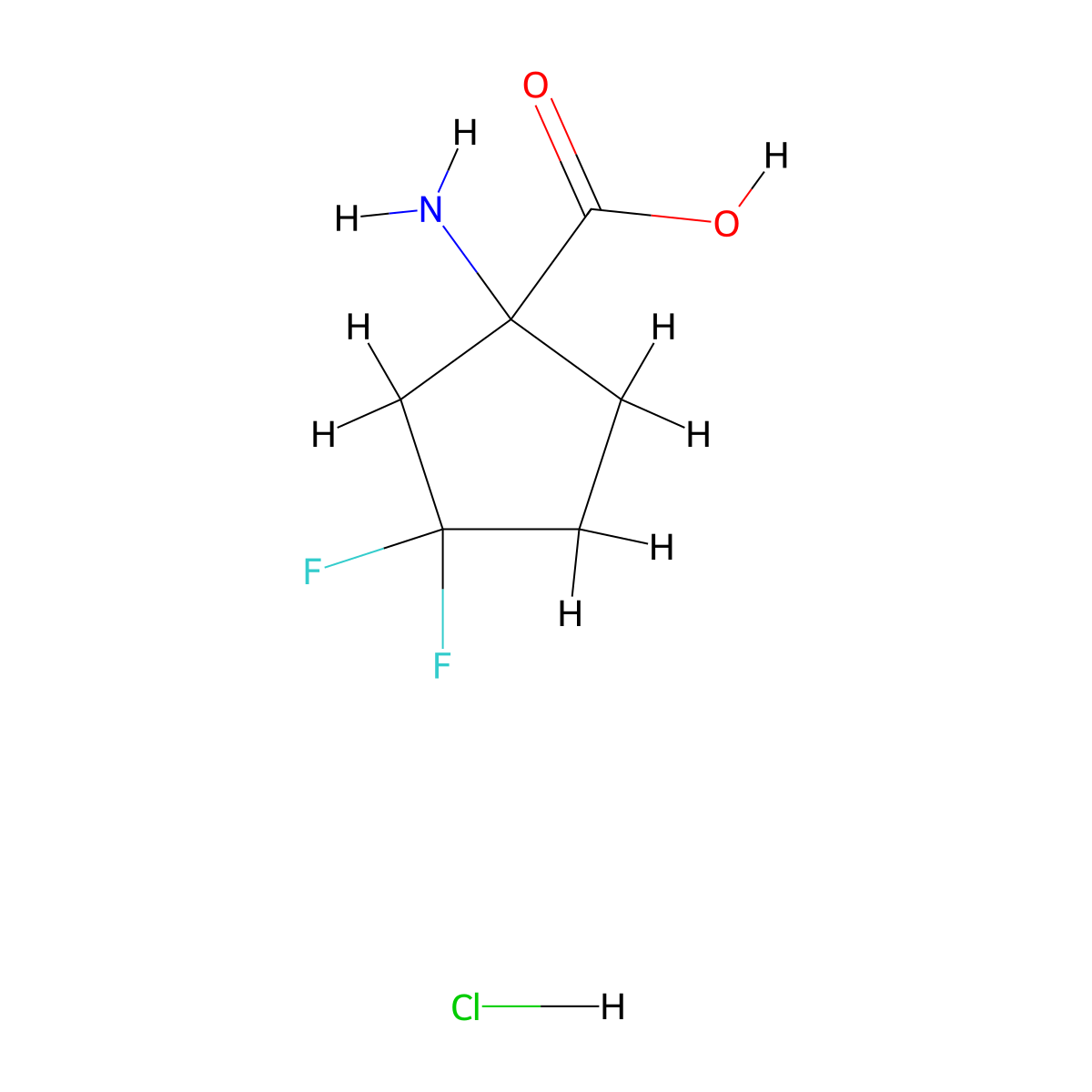 1-Amino-3,3-difluoro-cyclopentanecarboxylic acid;hydrochloride molecular structure, CAS 2225879-26-3