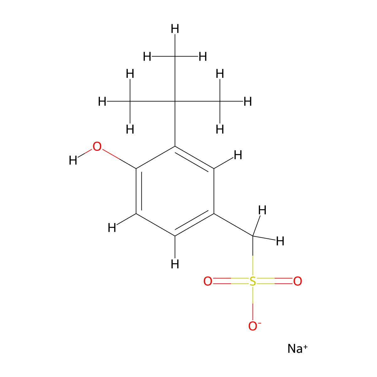 Sodium (3-(tert-butyl)-4-hydroxyphenyl)methanesulfonate molecular structure, CAS 2225879-32-1
