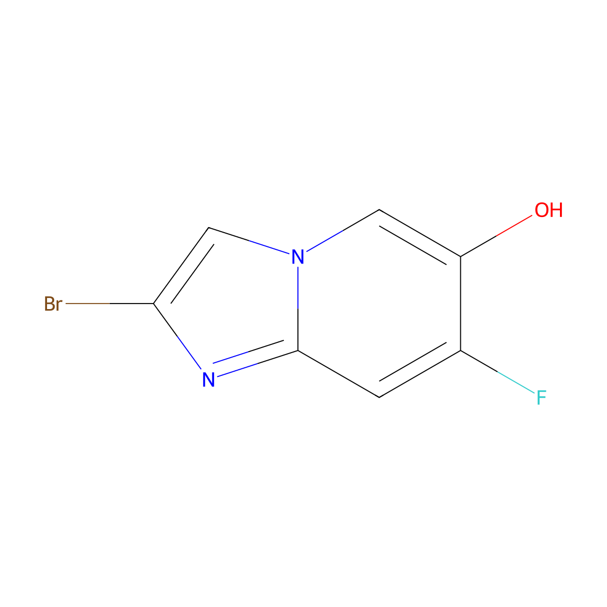 2-Bromo-7-fluoroimidazo[1,2-A]pyridin-6-OL molecular structure, CAS 2225879-40-1