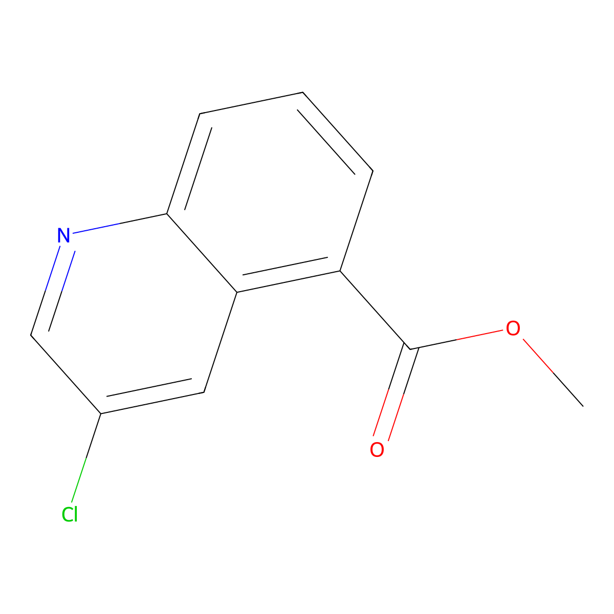 Methyl 3-chloroquinoline-5-carboxylate molecular structure, CAS 2225879-42-3