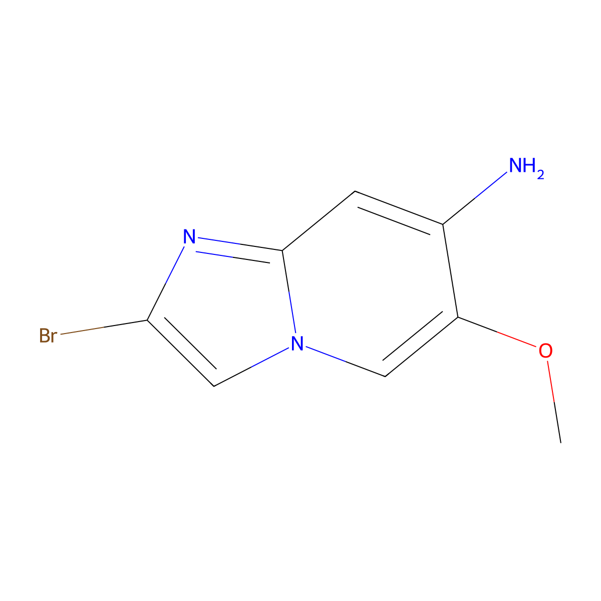 2-Bromo-6-methoxyimidazo[1,2-A]pyridin-7-amine molecular structure, CAS 2225879-45-6