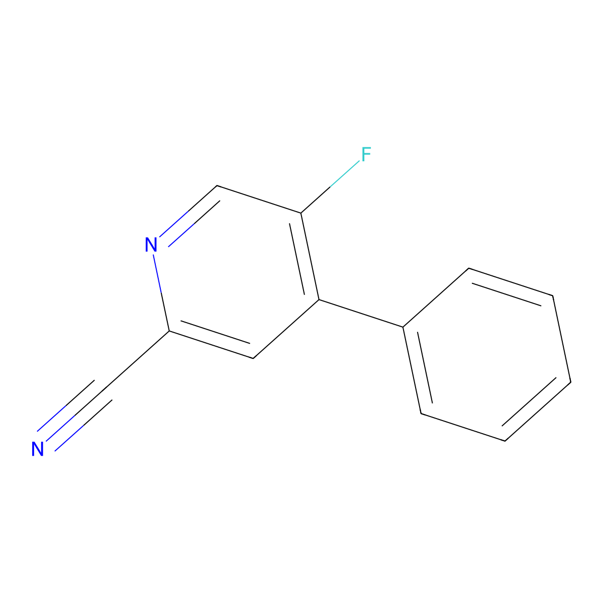 5-Fluoro-4-phenylpicolinonitrile molecular structure, CAS 2225879-46-7
