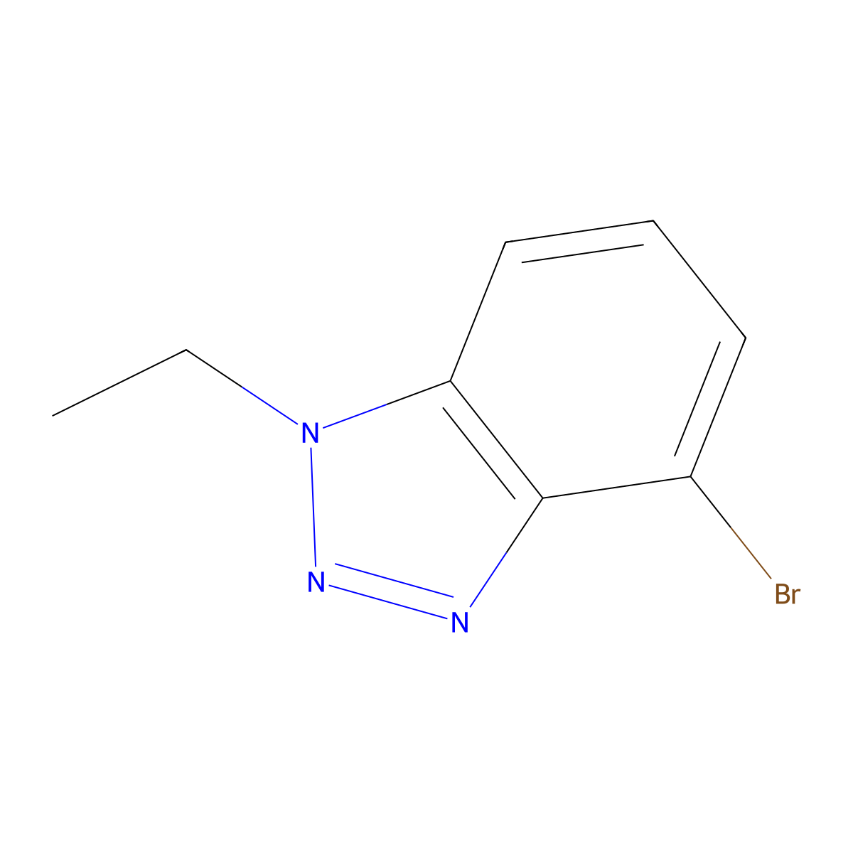 4-bromo-1-ethyl-1H-1,2,3-benzotriazole molecular structure, CAS 2225890-42-4