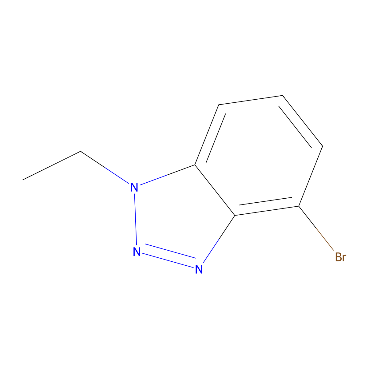 4-bromo-1-ethyl-1H-1,2,3-benzotriazole molecular structure, CAS 2225890-42-4