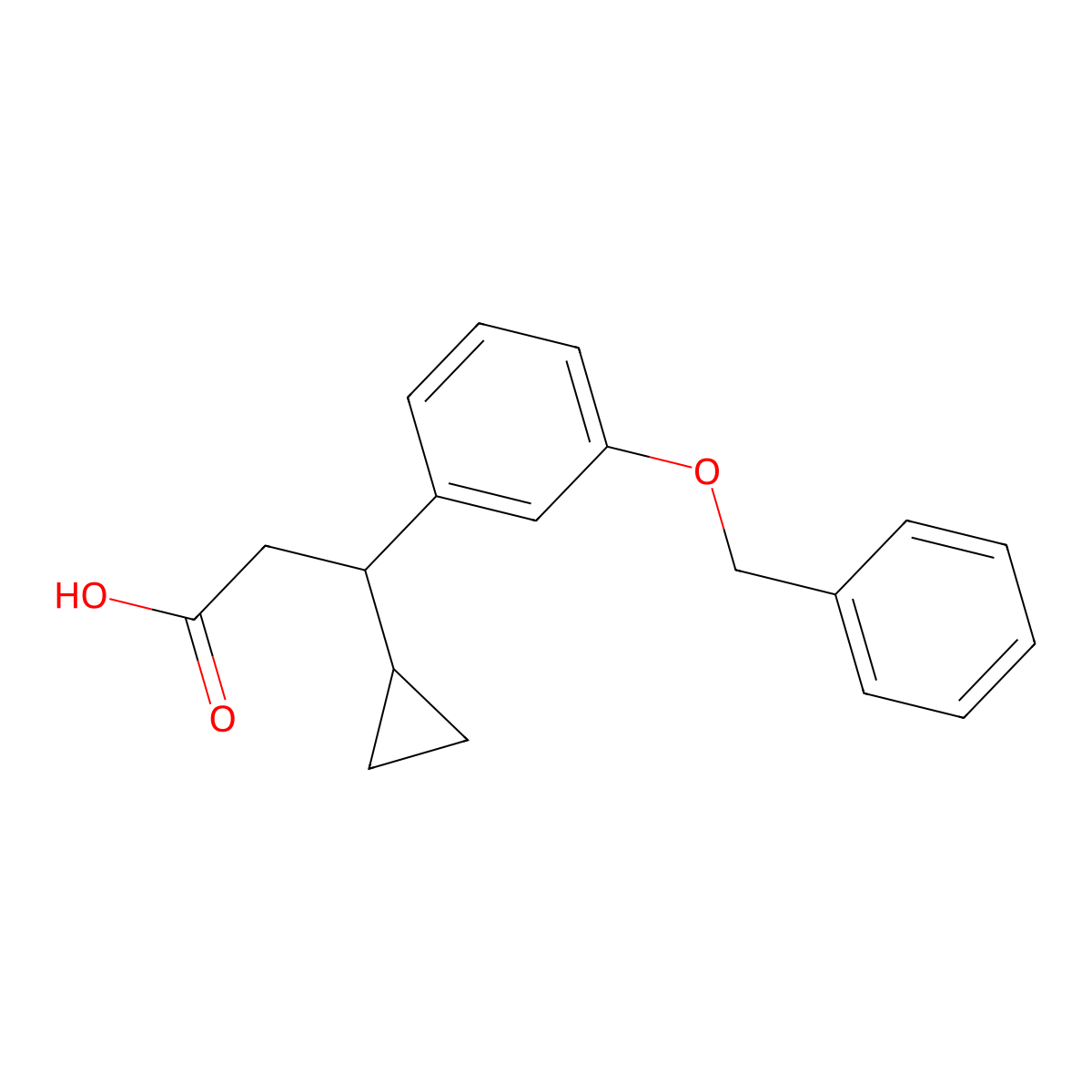 (Betas)-beta-cyclopropyl-3-(phenylmethoxy)benzenepropanoic acid molecular structure, CAS 2225896-40-0