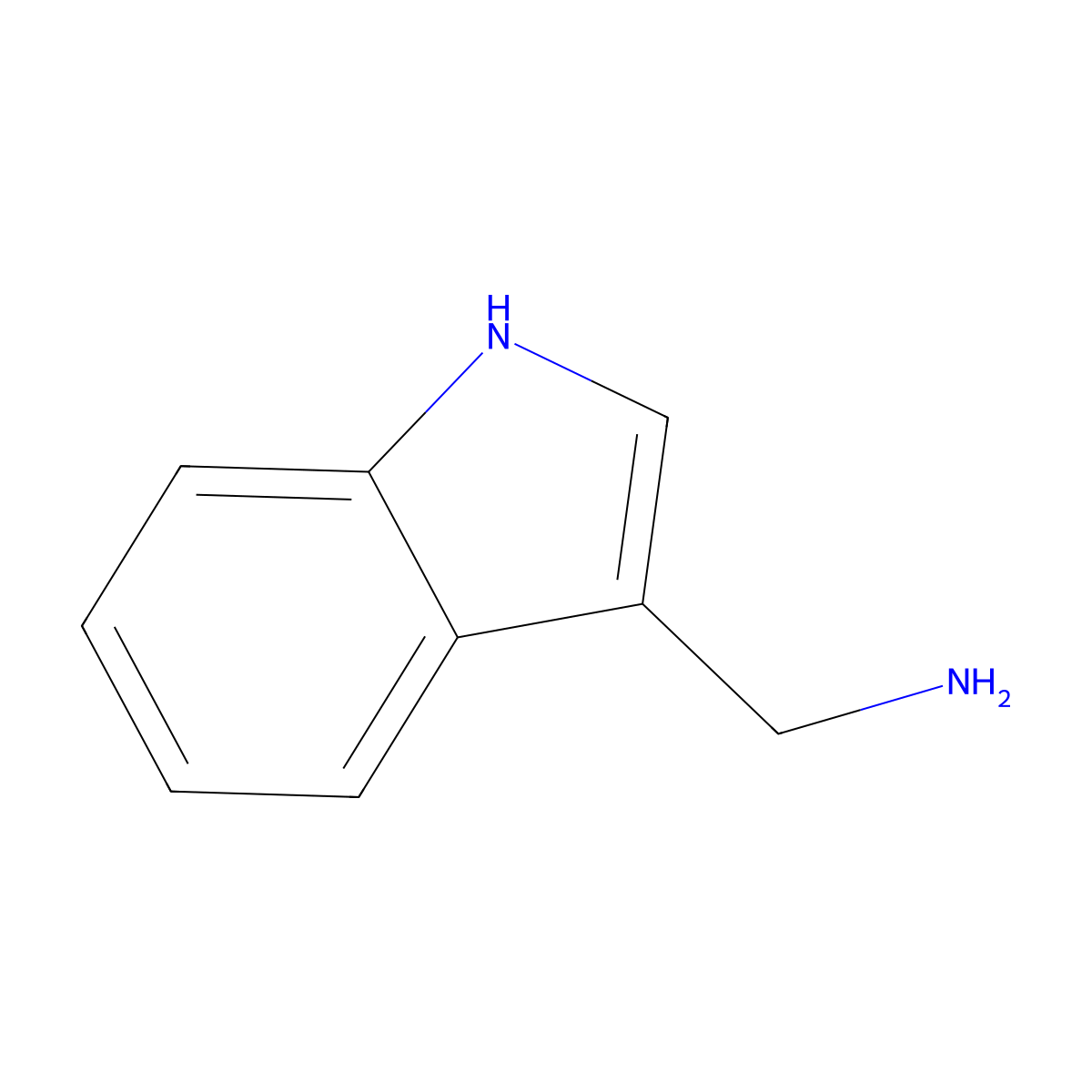 1H-Indol-3-Ylmethanamine molecular structure, CAS 22259-53-6