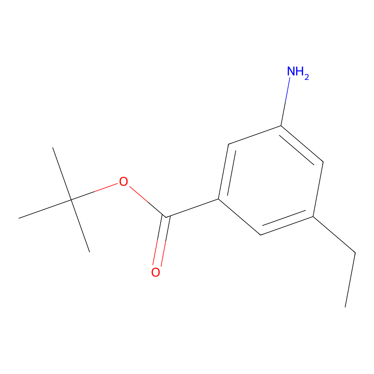 Tert-butyl 3-amino-5-ethylbenzoate molecular structure, CAS 2225913-67-5