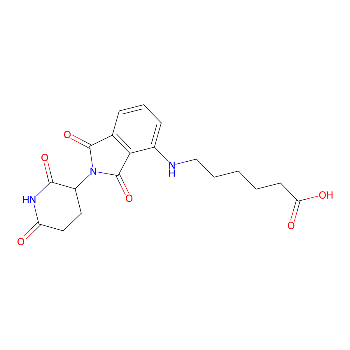 6-((2-(2,6-Dioxopiperidin-3-yl)-1,3-dioxoisoindolin-4-yl)amino)hexanoic acid molecular structure, CAS 2225940-49-6