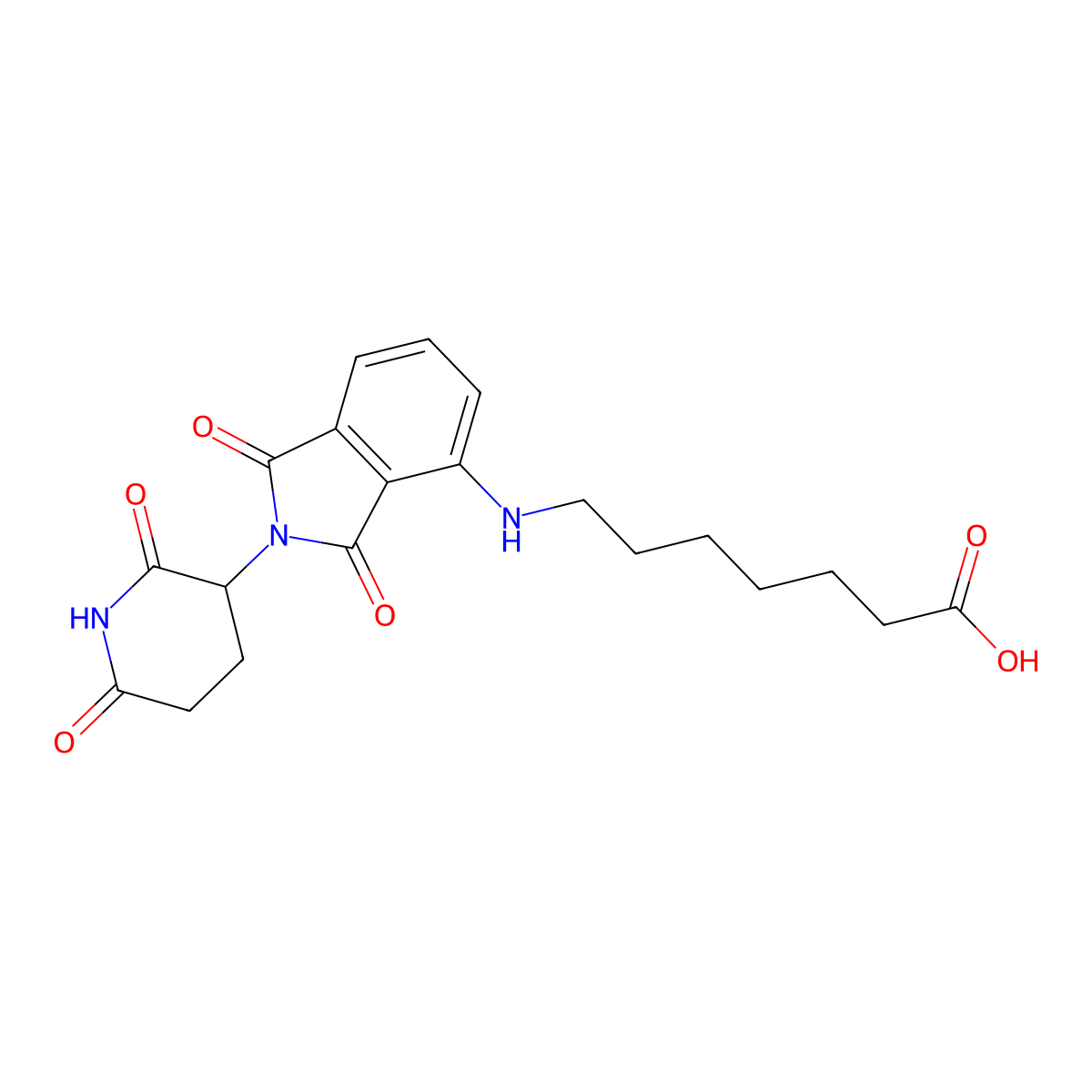 7-((2-(2,6-Dioxopiperidin-3-yl)-1,3-dioxoisoindolin-4-yl)amino)heptanoic acid molecular structure, CAS 2225940-50-9