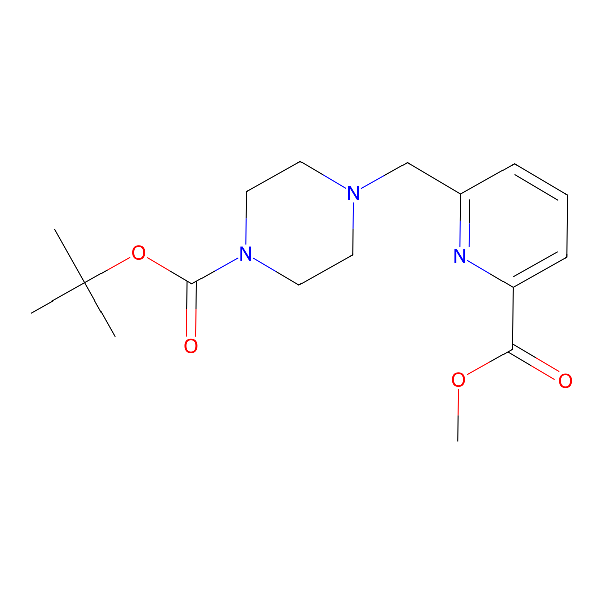 tert-Butyl 4-((6-(methoxycarbonyl)pyridin-2-yl)methyl)piperazine-1-carboxylate molecular structure, CAS 2225953-58-0