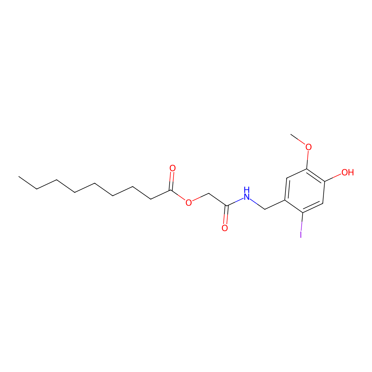 {[(4-Hydroxy-2-iodo-5-methoxyphenyl)methyl]carbamoyl}methyl nonanoate molecular structure, CAS 2225980-46-9