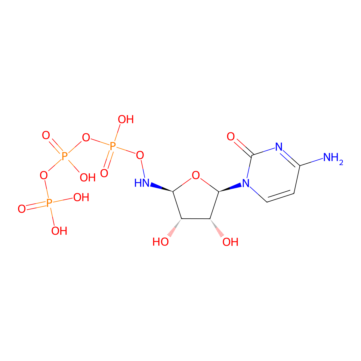 5'-Azacytidine 5'-triphosphate molecular structure, CAS 2226-74-6