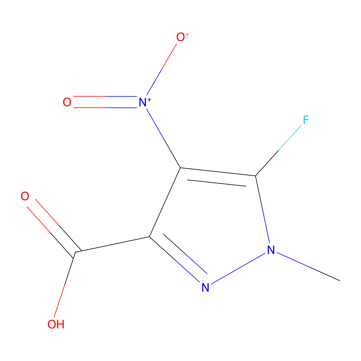 5-fluoro-1-methyl-4-nitro-1H-pyrazole-3-carboxylic acid molecular structure, CAS 2226033-93-6