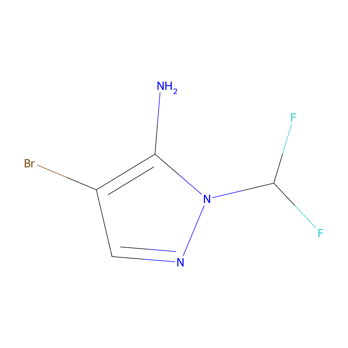 4-bromo-1-(difluoromethyl)-1H-pyrazol-5-amine molecular structure, CAS 2226033-95-8