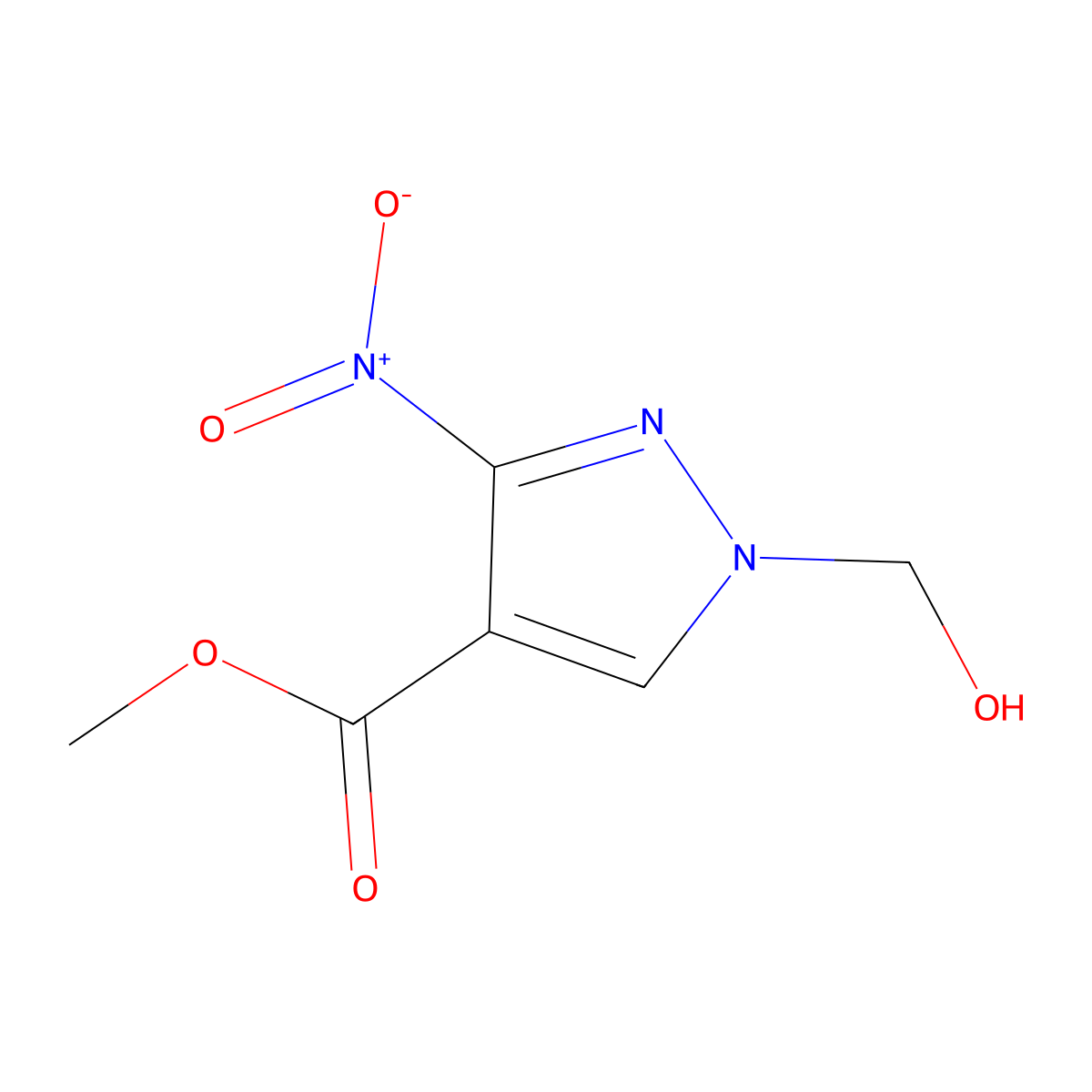 methyl 1-(hydroxymethyl)-3-nitro-1H-pyrazole-4-carboxylate molecular structure, CAS 2226033-97-0