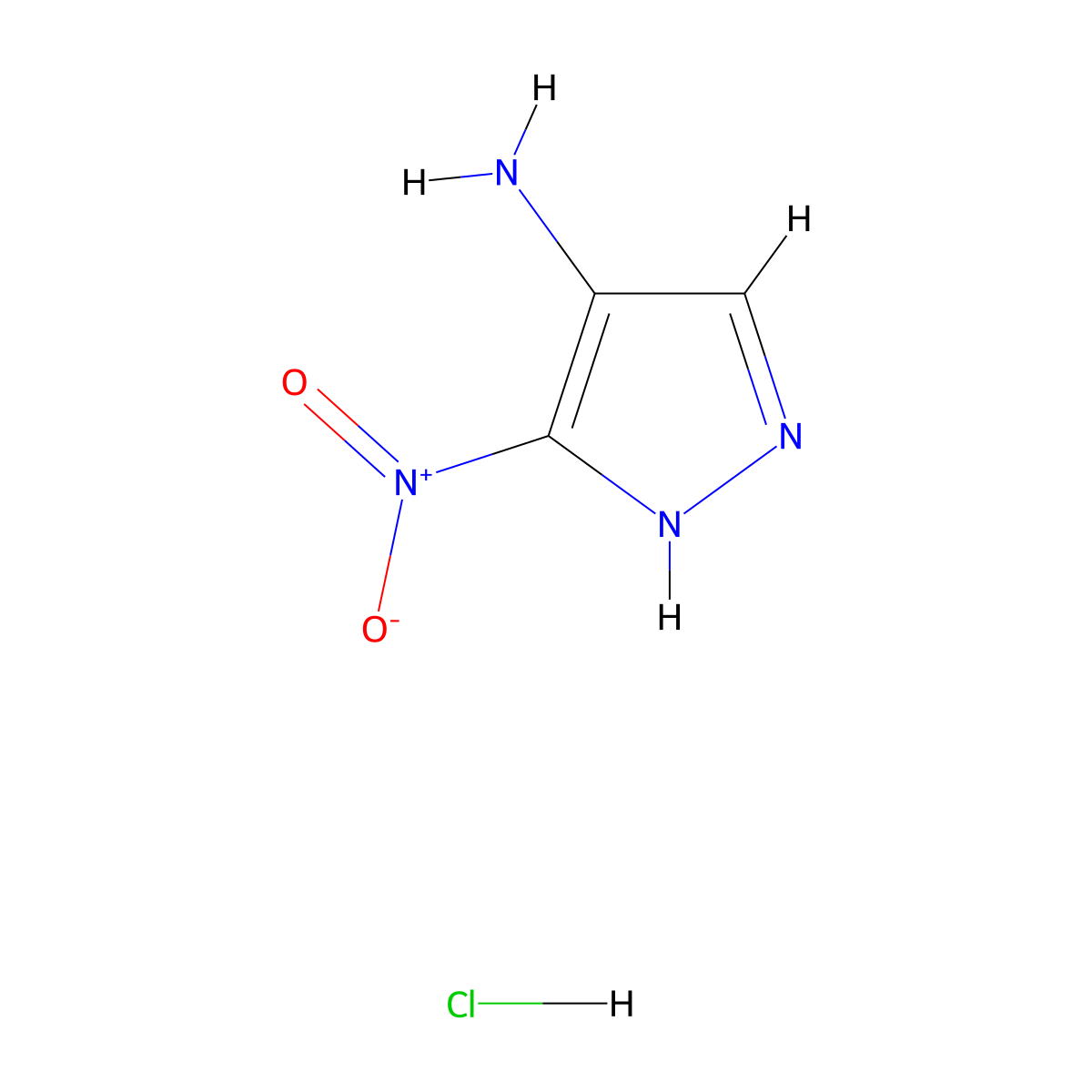 3-nitro-1H-pyrazol-4-amine hydrochloride molecular structure, CAS 2226034-16-6