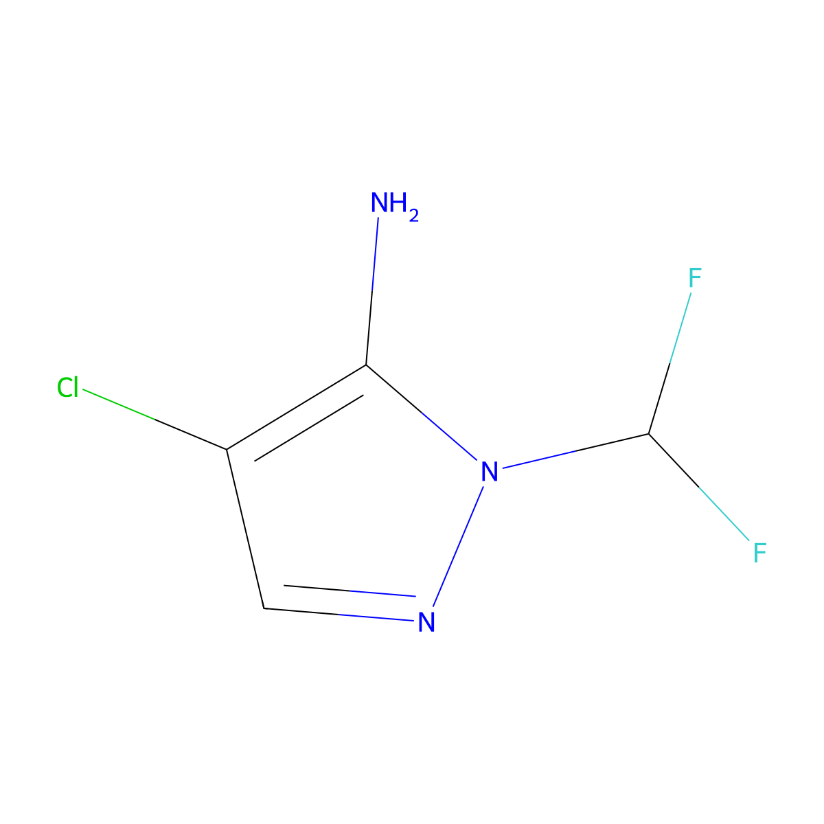 4-Chloro-2-(difluoromethyl)pyrazol-3-amine molecular structure, CAS 2226034-22-4