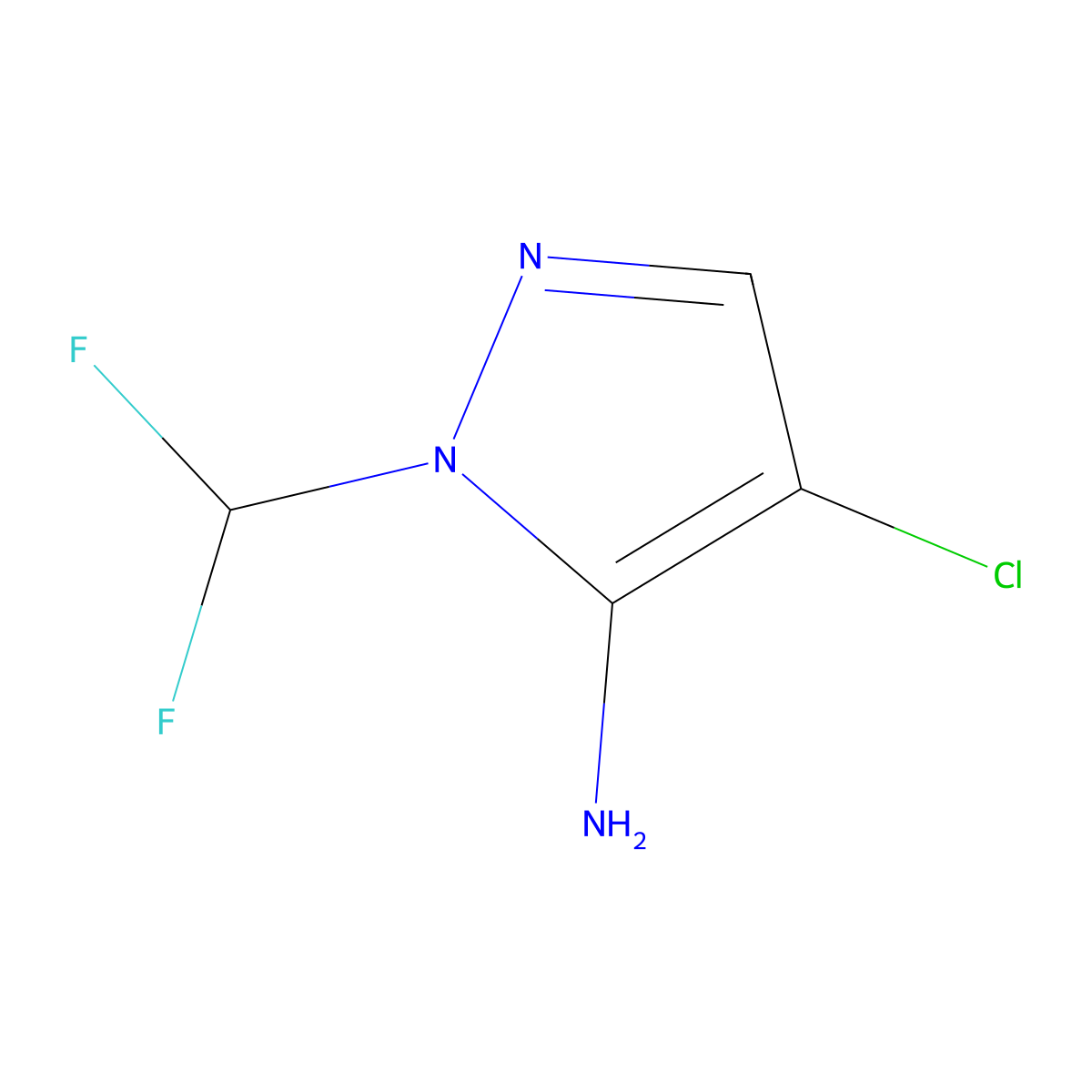 4-Chloro-2-(difluoromethyl)pyrazol-3-amine molecular structure, CAS 2226034-22-4