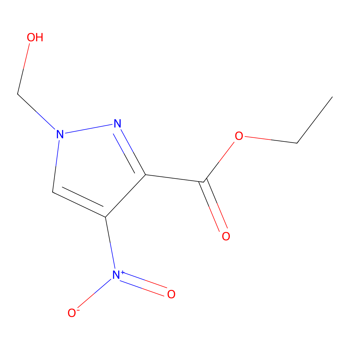 ethyl 1-(hydroxymethyl)-4-nitro-1H-pyrazole-3-carboxylate molecular structure, CAS 2226034-33-7