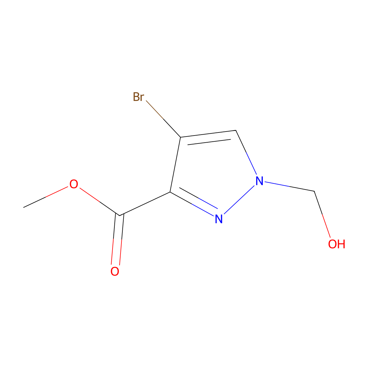 methyl 4-bromo-1-(hydroxymethyl)-1H-pyrazole-3-carboxylate molecular structure, CAS 2226034-36-0