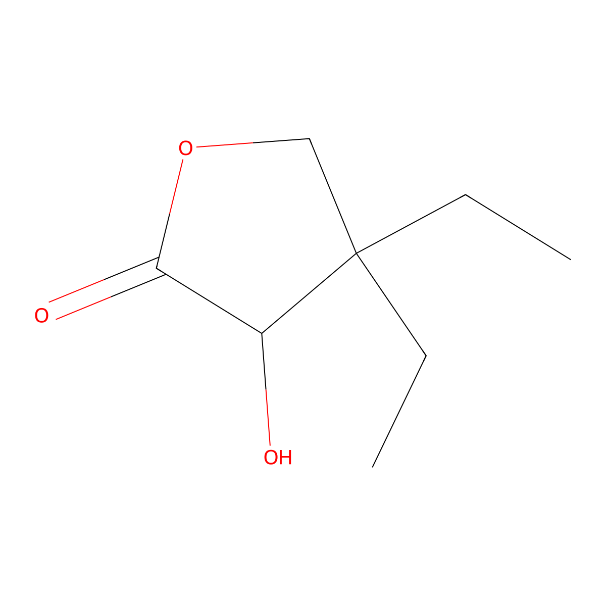 4,4-Diethyldihydro-3-hydroxy-2(3H)-furanone molecular structure, CAS 222609-29-2