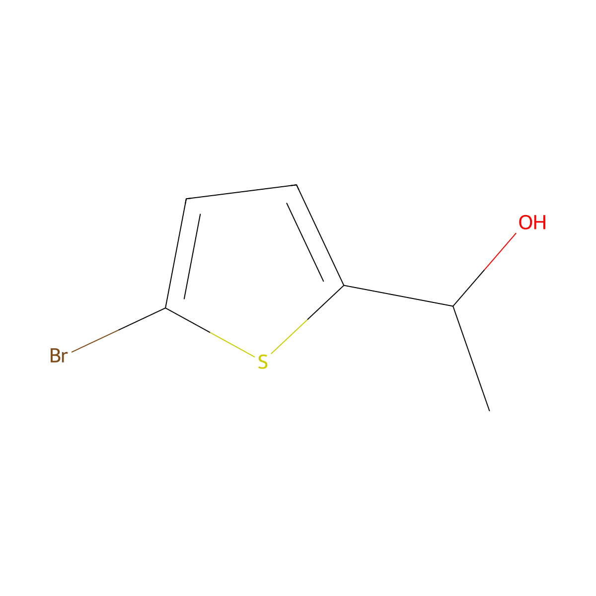 (1S)-1-(5-bromothiophen-2-yl)ethan-1-ol molecular structure, CAS 222609-65-6
