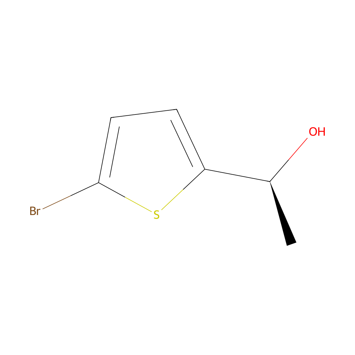 (1S)-1-(5-bromothiophen-2-yl)ethan-1-ol molecular structure, CAS 222609-65-6