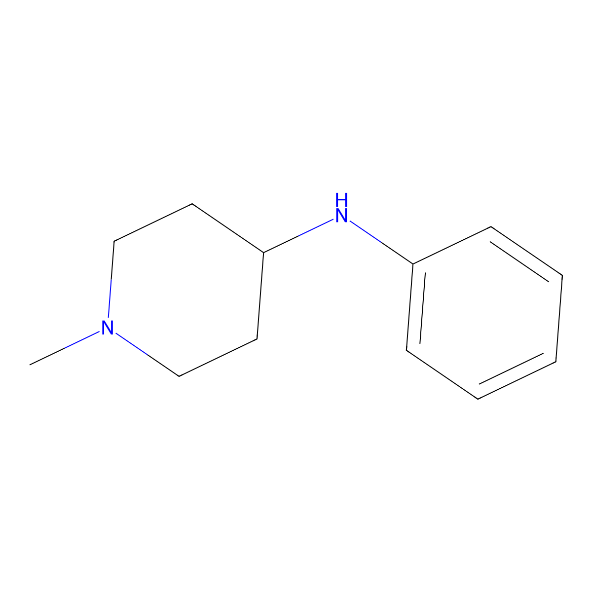 1-methyl-N-phenylpiperidin-4-amine molecular structure, CAS 22261-94-5